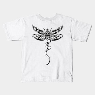 Dragonfly  bw Kids T-Shirt